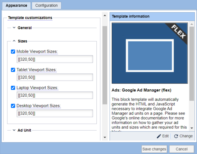 GAM- Mini-Banner Sizes