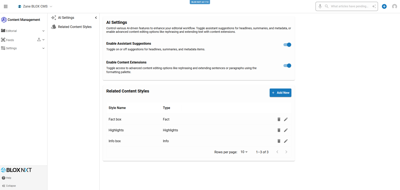Editorial Settings