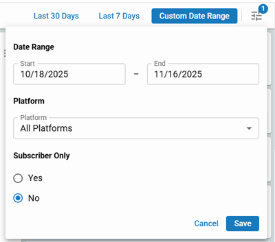 Dashboard-filters