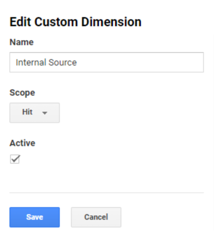 Edit custom dimension