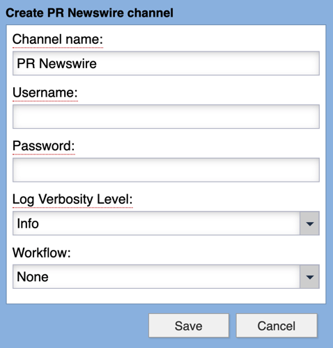 PR Newswire Syndication Channel
