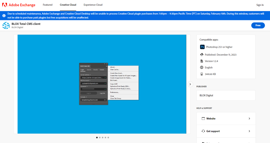 BLOX Total CMS plug-in free