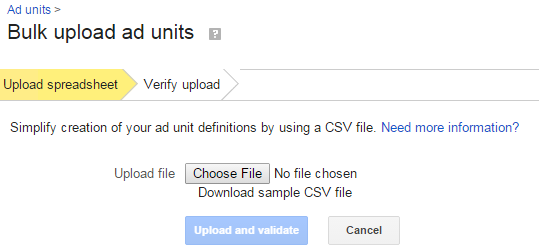 bulk upload ad units