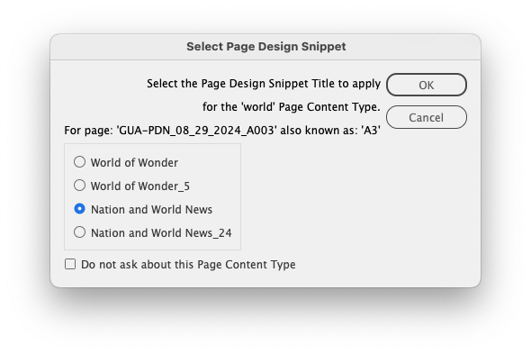 Select Page Design Snippet