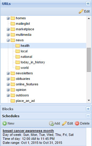 URLs and Schedules - How do I create a scheduled page