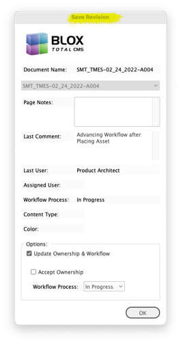Save Revision Dialog