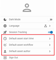 Default Workflow, Author, and Start Time User Preferences