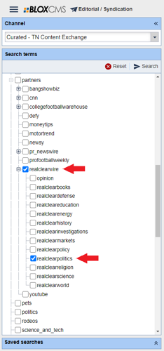 RealClearWire Search Term Selection