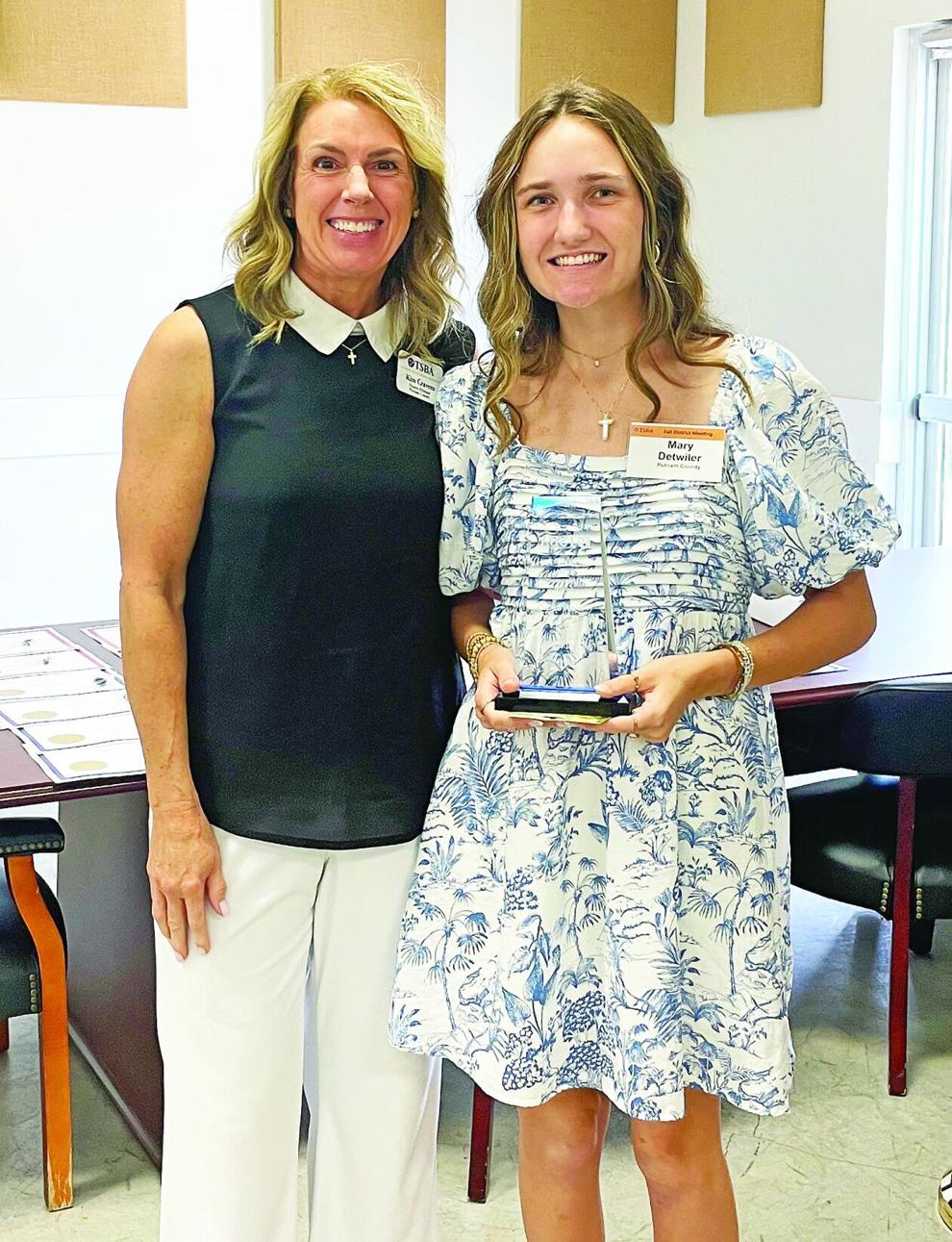 Putnam student school board members recognized at fall district