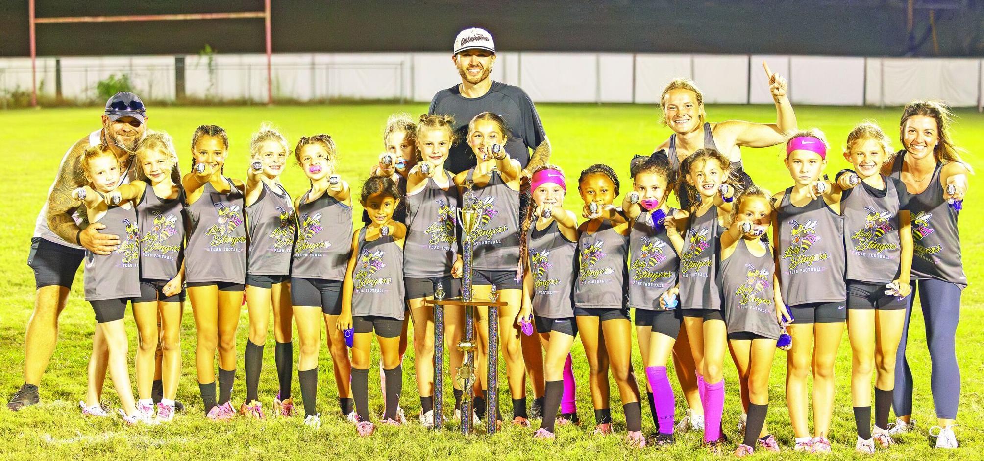 Stringer Front Bsack Lady Stingers become first ever 7-9-year-old girls Junior Flag Football ...