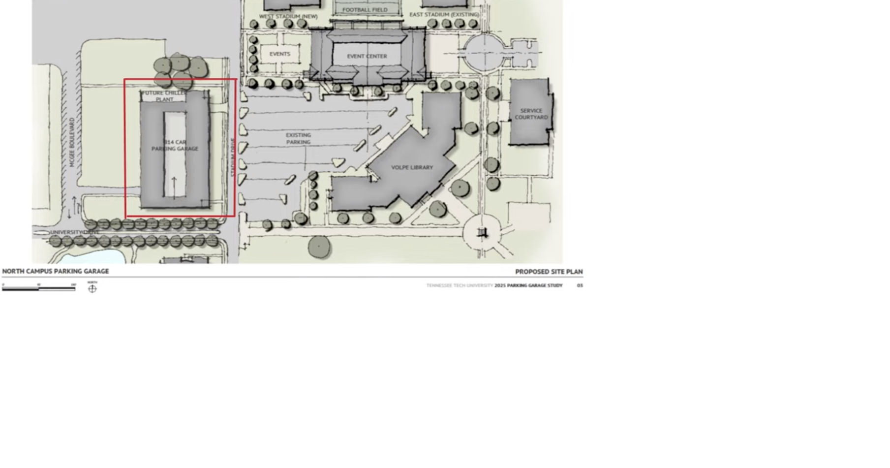 Tech planning campus parking garage