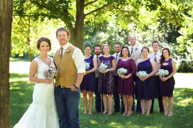 wedding party in jeans