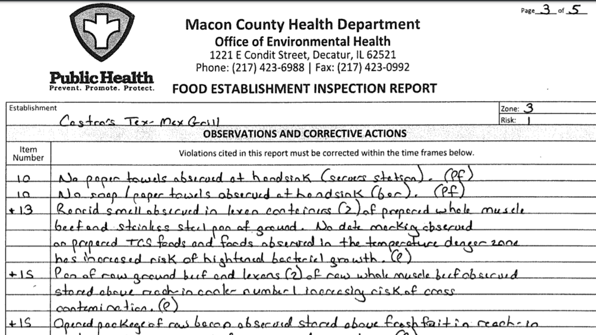 Inspection Report Permit Suspended For South Oakland Avenue Restaurant Local Herald Review Com
