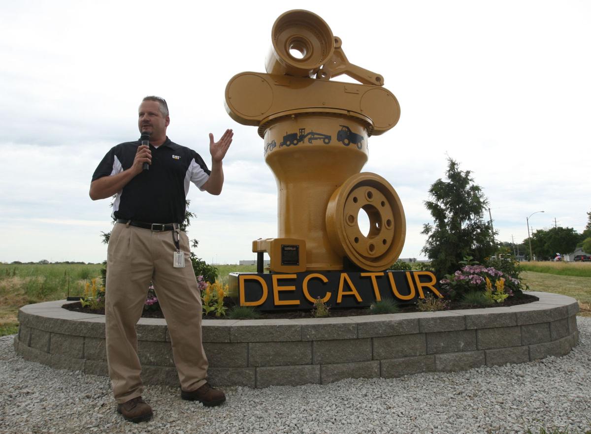 Caterpillar sculpture symbolizes Decatur's industrial heritage Local