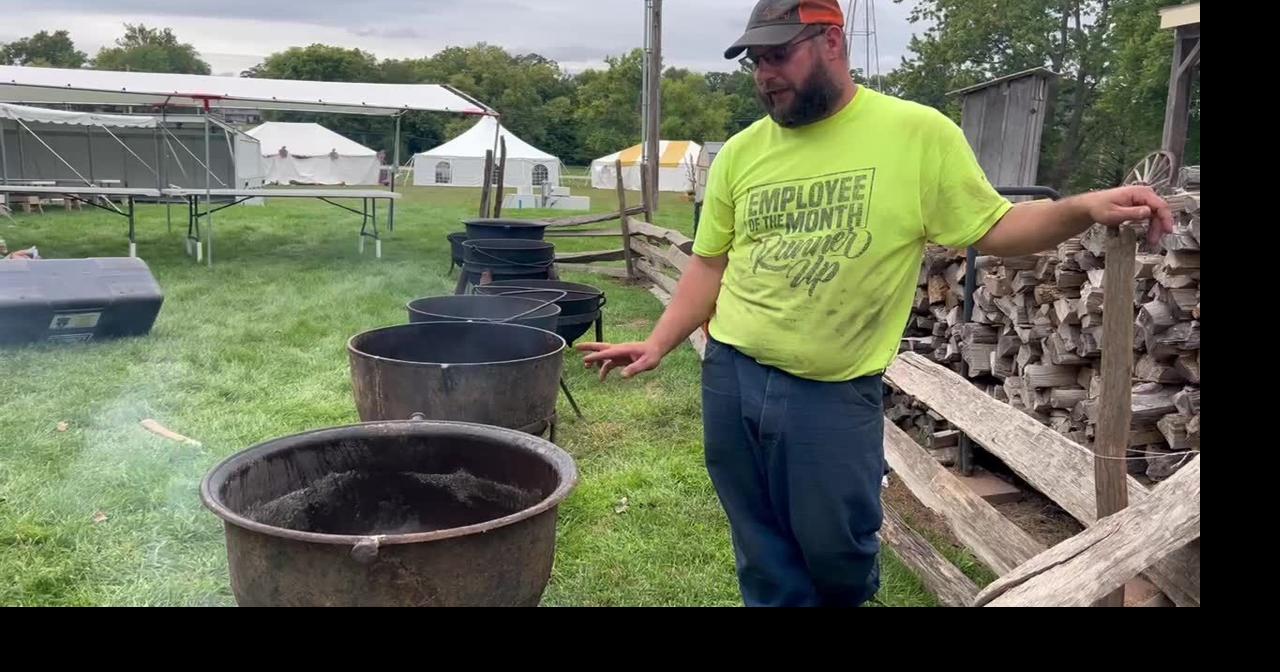 Nathan Lippert spent Friday preparing for the Apple 'n Pork Festival preparing the ham and beans