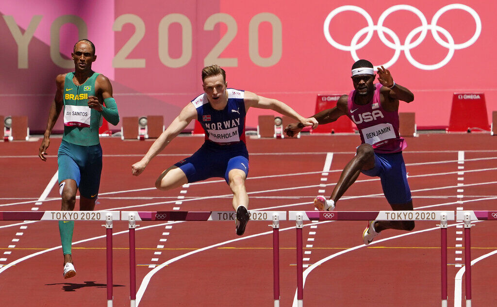 Olympic Moment: Record-setting 400-meter Hurdles Final Is Being Called ...