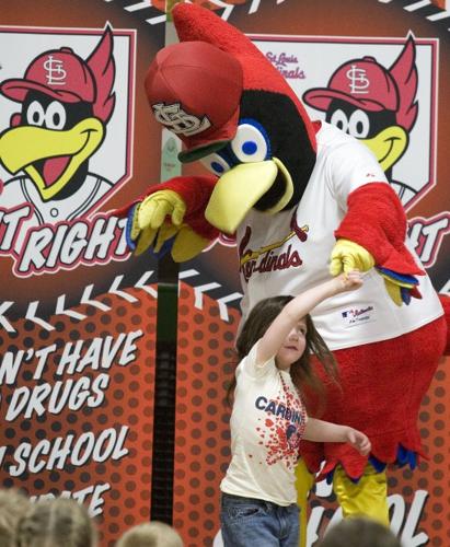 Cardinals mascot Fredbird brings message of making positive choices to  Meridian students