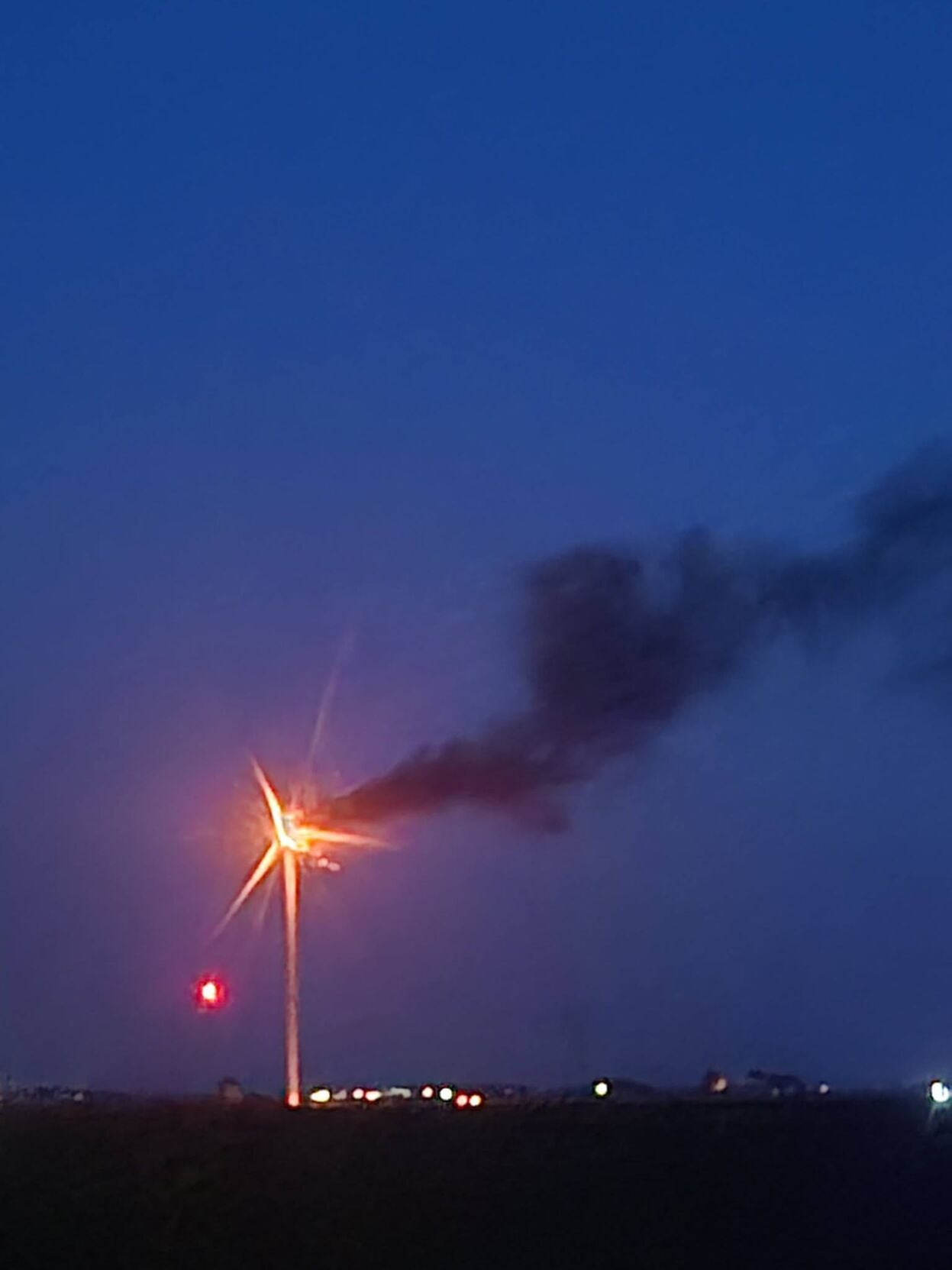 Windmill fire near Warrensburg