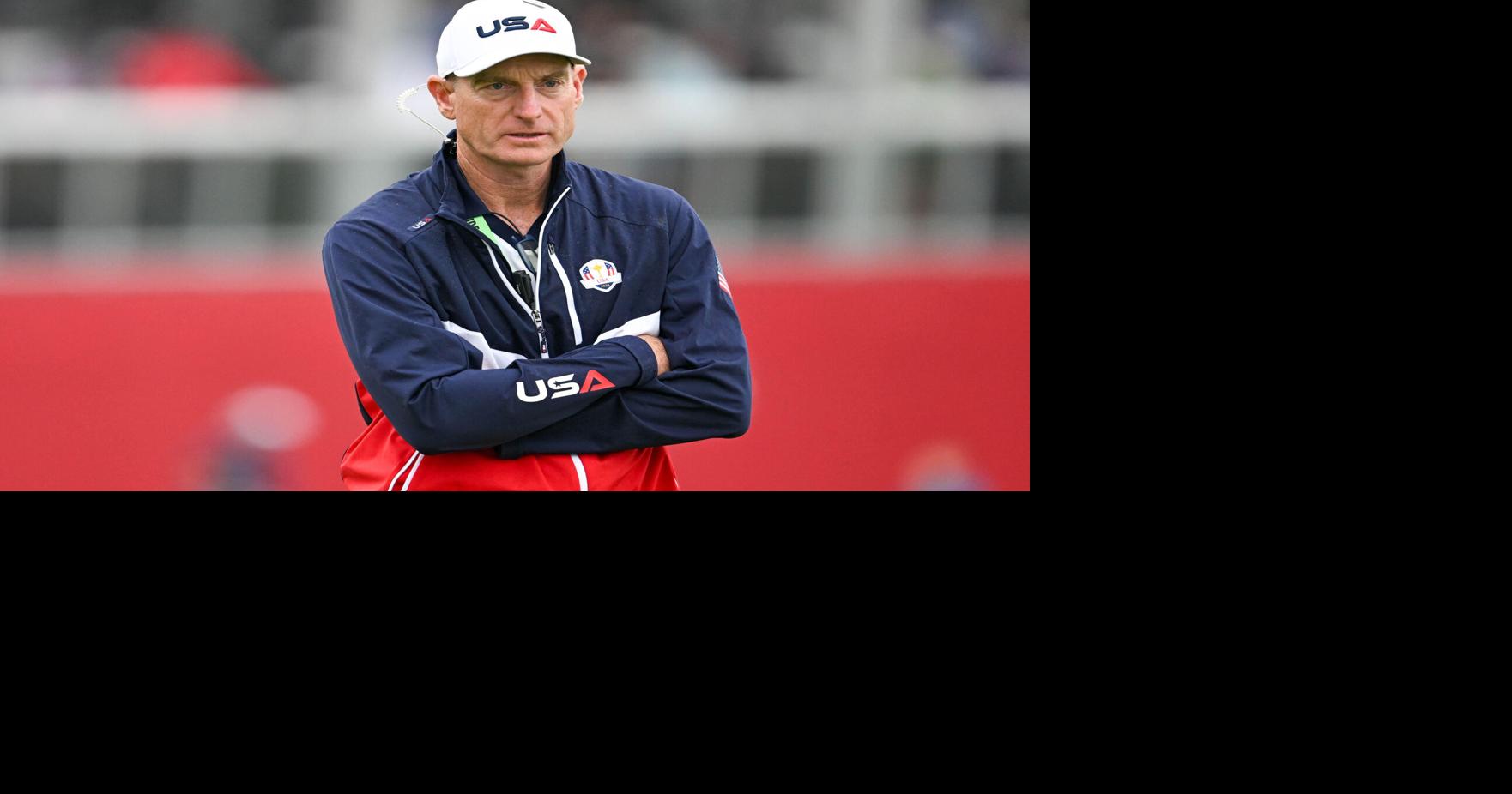 Team USA Assistant Captain Jim Furyk coaches on the eighteenth green ...
