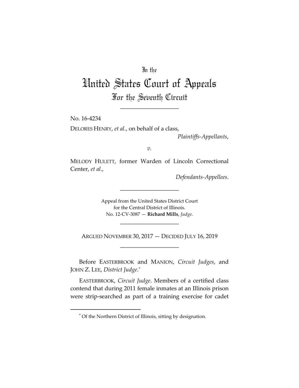 Ruling from U S Court of Appeals for the 7th Circuit State and