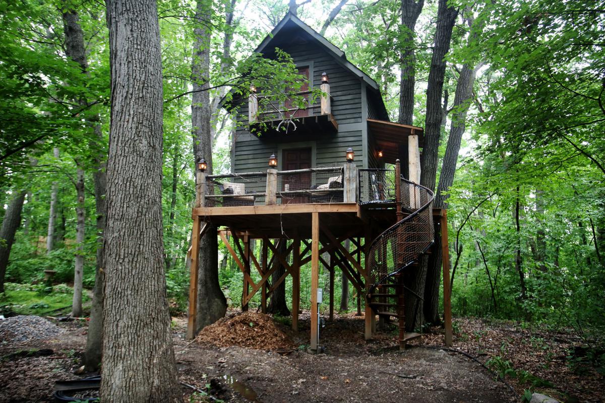 Living the high life Trickedout treehouse is the ultimate man cave