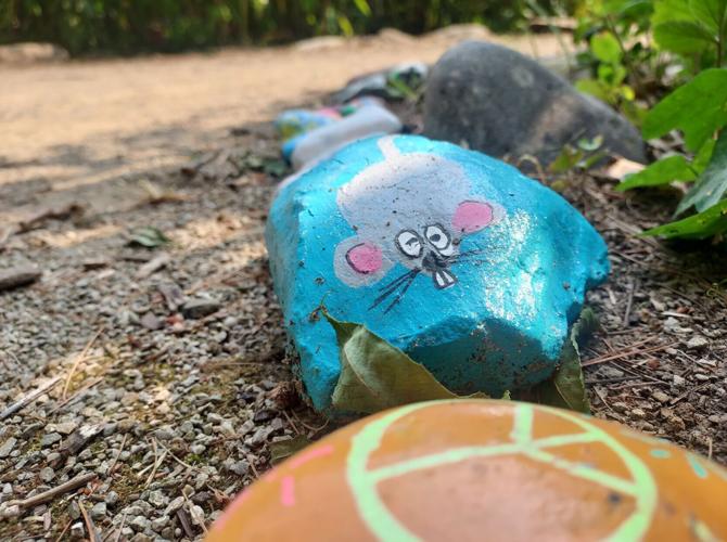 Mattoon community adds rocks to rock snake project at Douglas-Hart