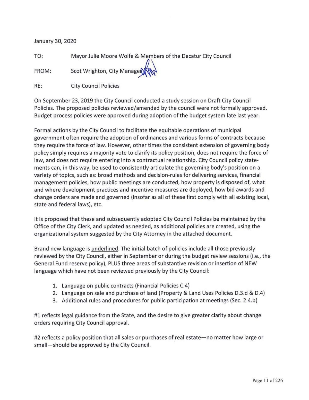 City Council Policies