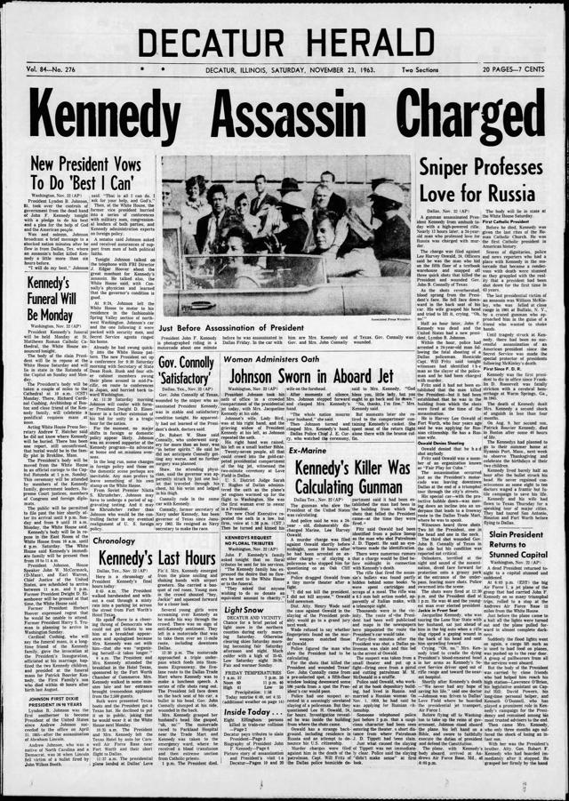 Historic front pages from the Decatur Herald & Review archives Local