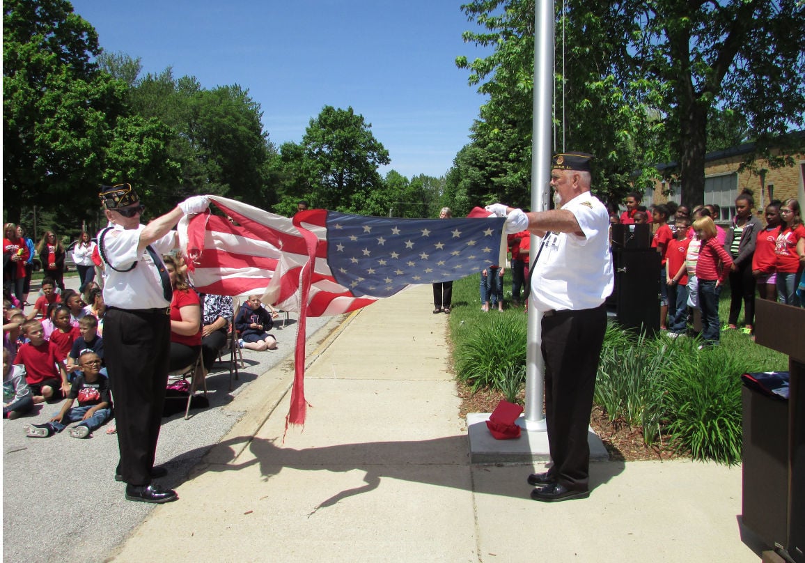 Inspired by former principal, Muffley School dedicates new flagpole ...