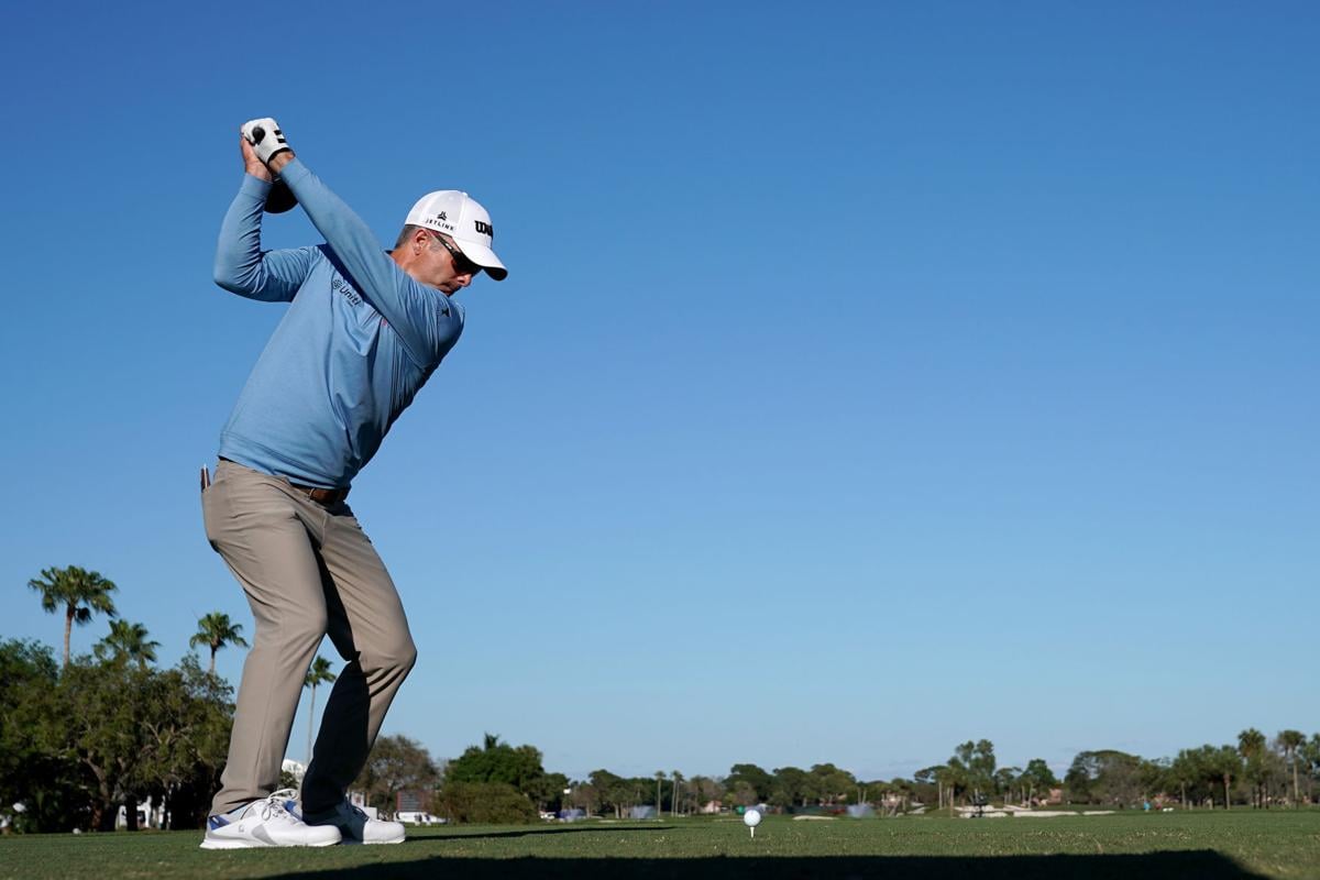 Kevin Streelman plays a shot on the 18th hole during the first round of the Honda Classic at PGA National Resort and Spa Champion course on February 27, 2020, in Palm Beach Gardens, Fla.