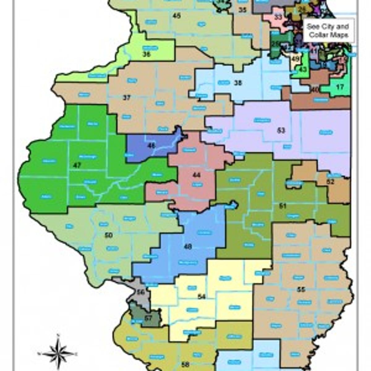 Illinois Senate District Map New Illinois Senate map pushes some incumbents into unfamiliar  Illinois Senate District Map New Illinois Senate map pushes some incumbents into unfamiliar