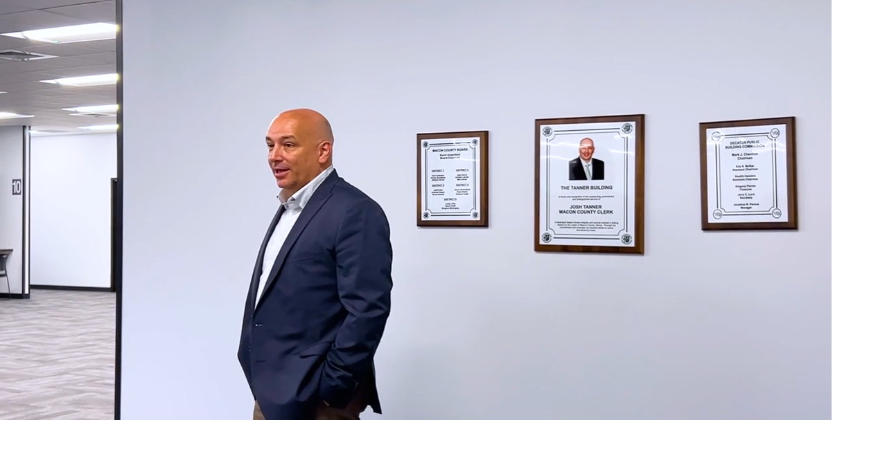 County Clerk Josh Tanner surprised with building naming