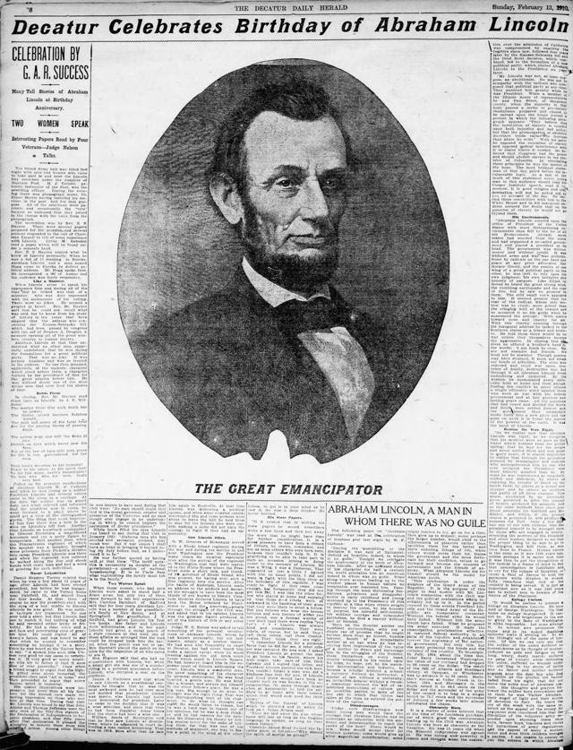Celebrating Lincoln Abraham Lincoln in the Herald & Review archives
