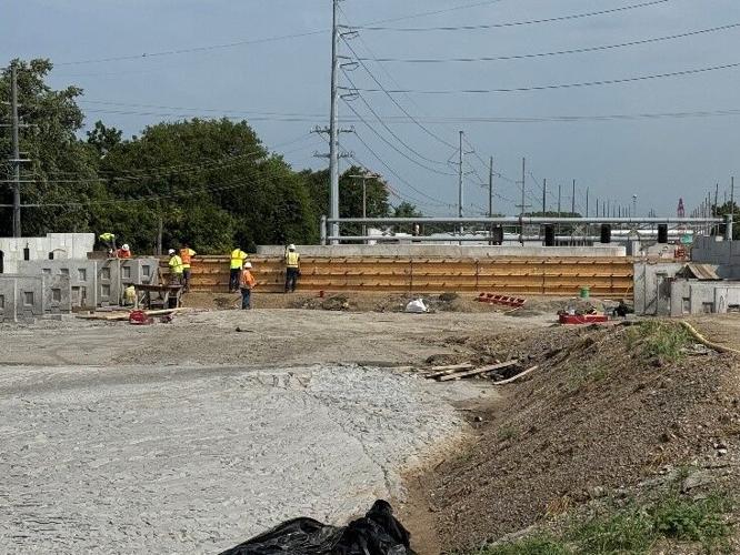 Brush College overpass construction