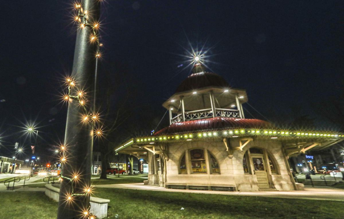 Transfer House at night