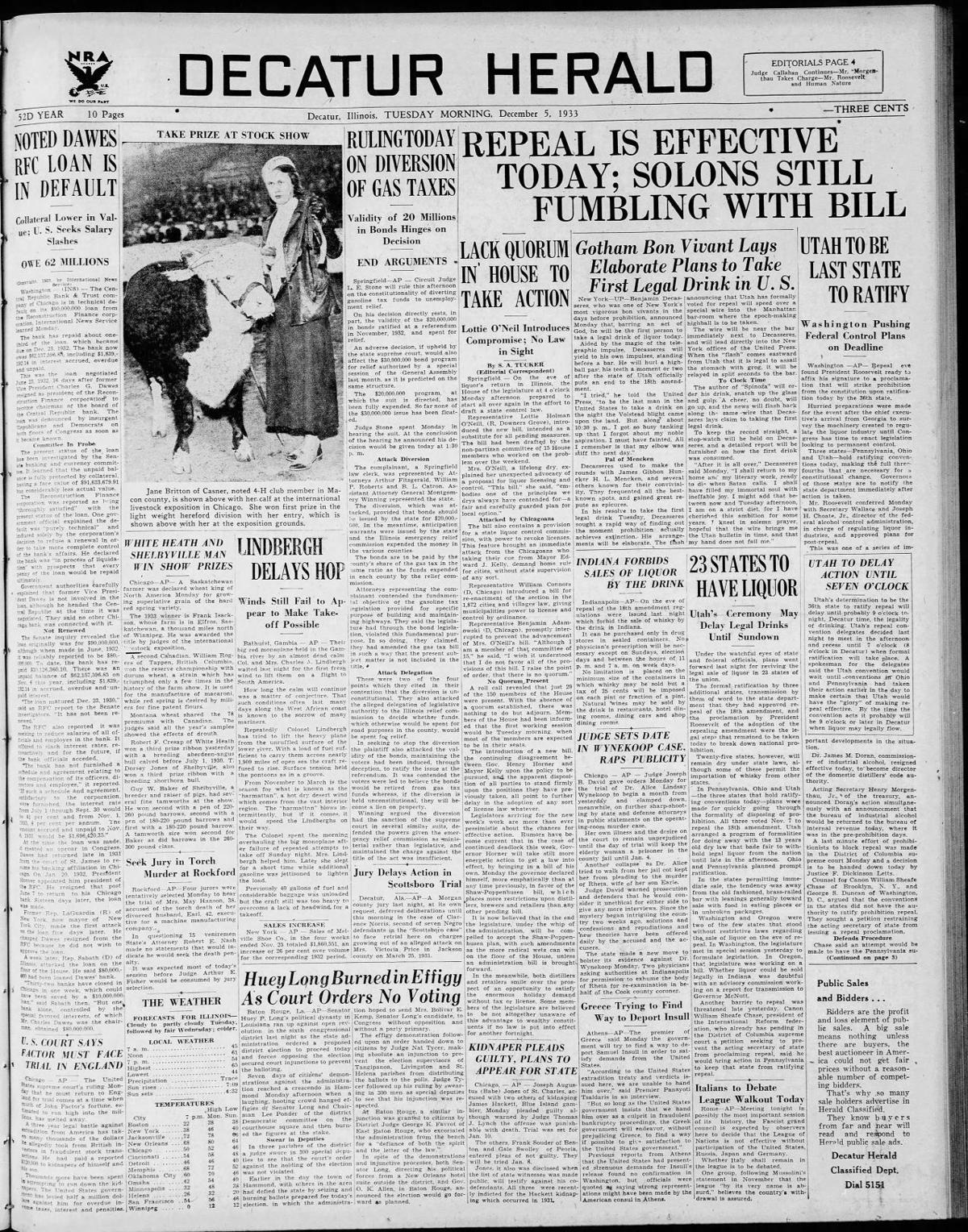What Was Decatur Like During Prohibition Here S Where To Find Out Local Herald Review Com