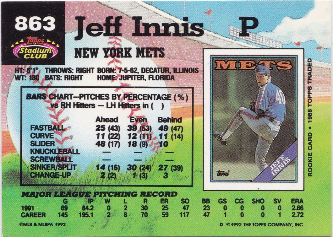 Just got my favorite Met jersey finally! 1993 Jeff Innis game used
