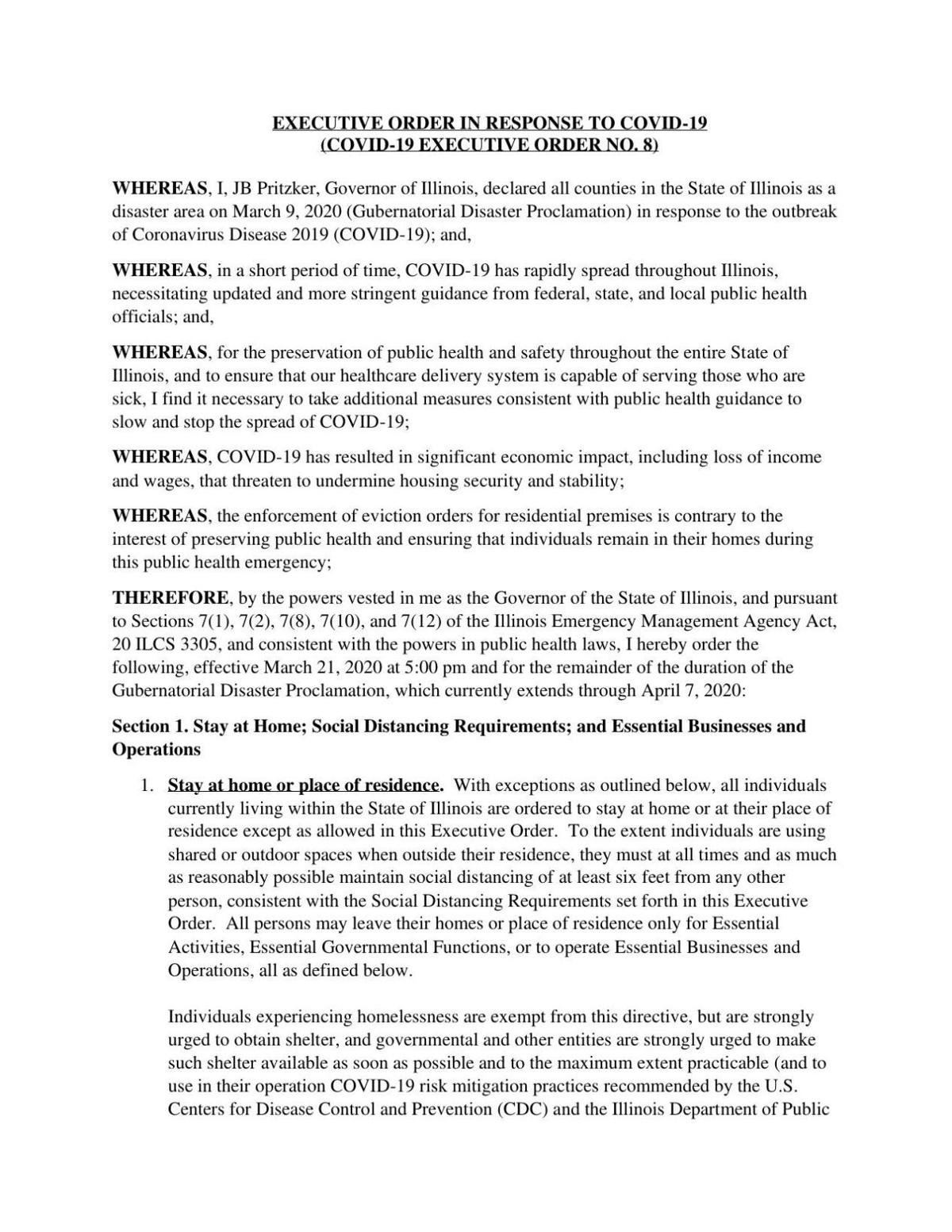 Pritzker Stay At Home Order What It Includes When It Starts Government And Politics Herald Review Com