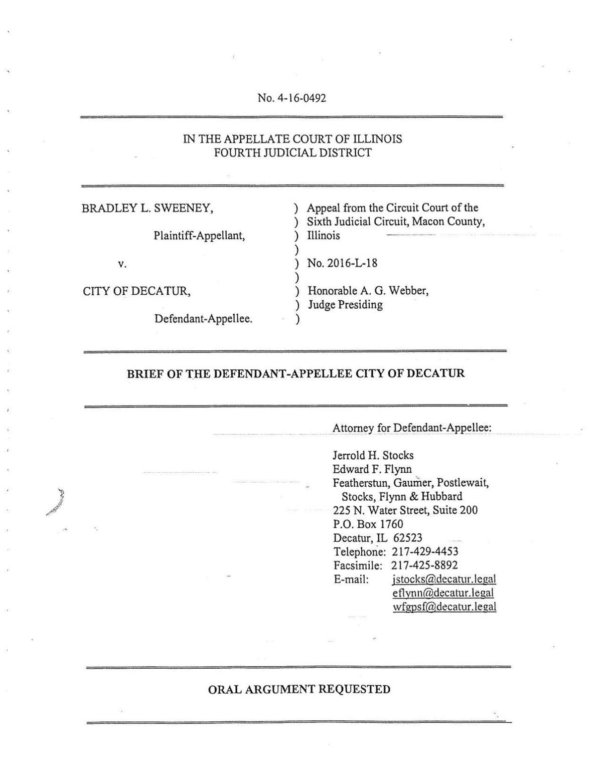 Appellate Brief: City of Decatur