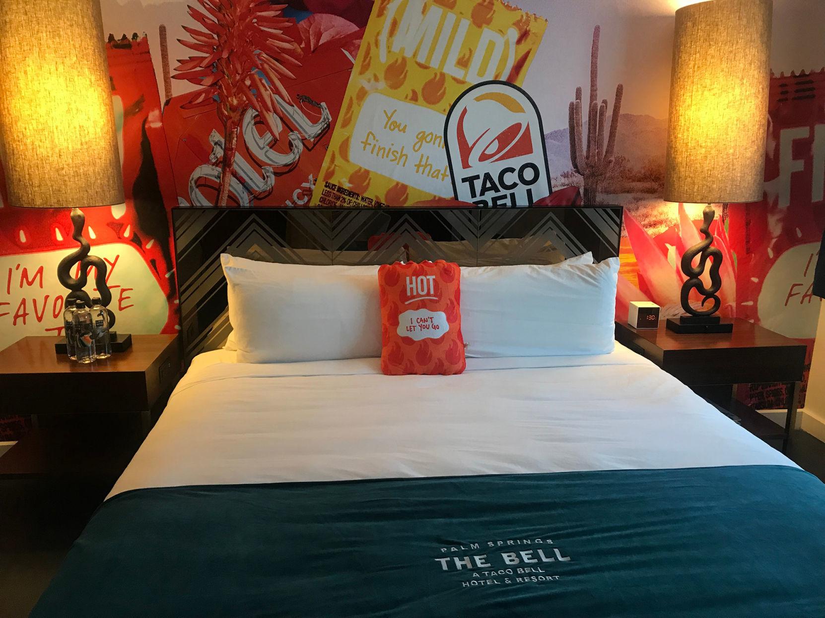 Yes, there's a popup Taco Bell hotel in California. Yes, we have photos.