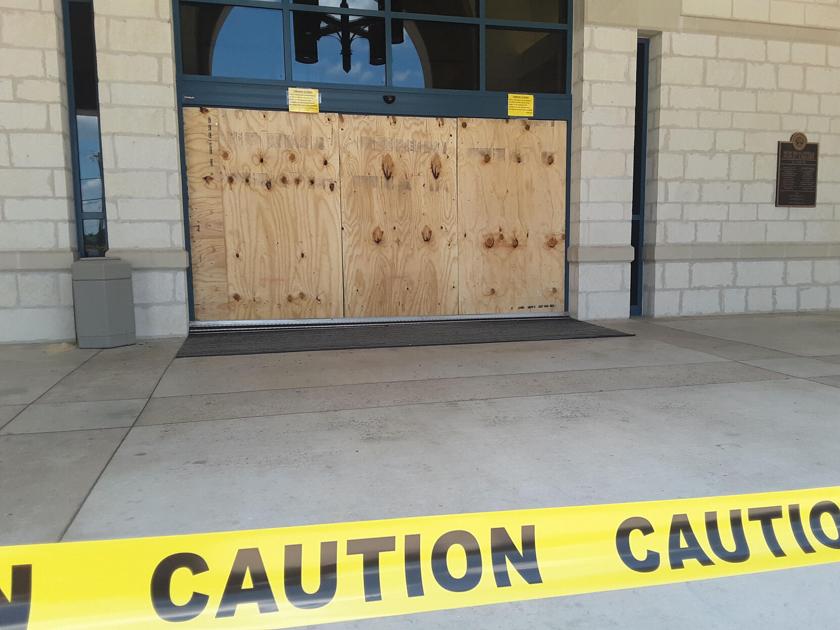 New Braunfels Public Library's glass doors smashed ...