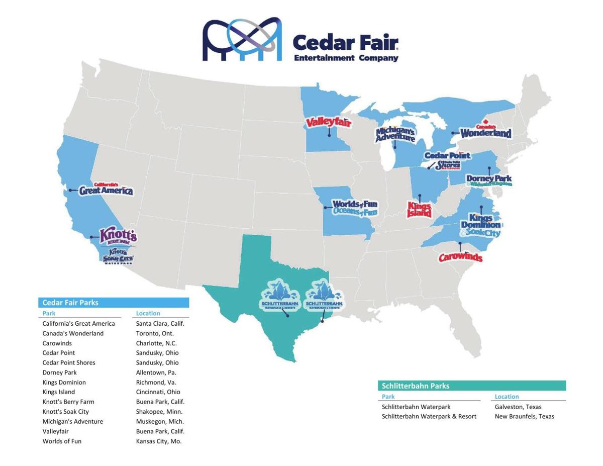 cedar fair parks map Cedar Fair Parks Portfolio Herald Zeitung Com cedar fair parks map