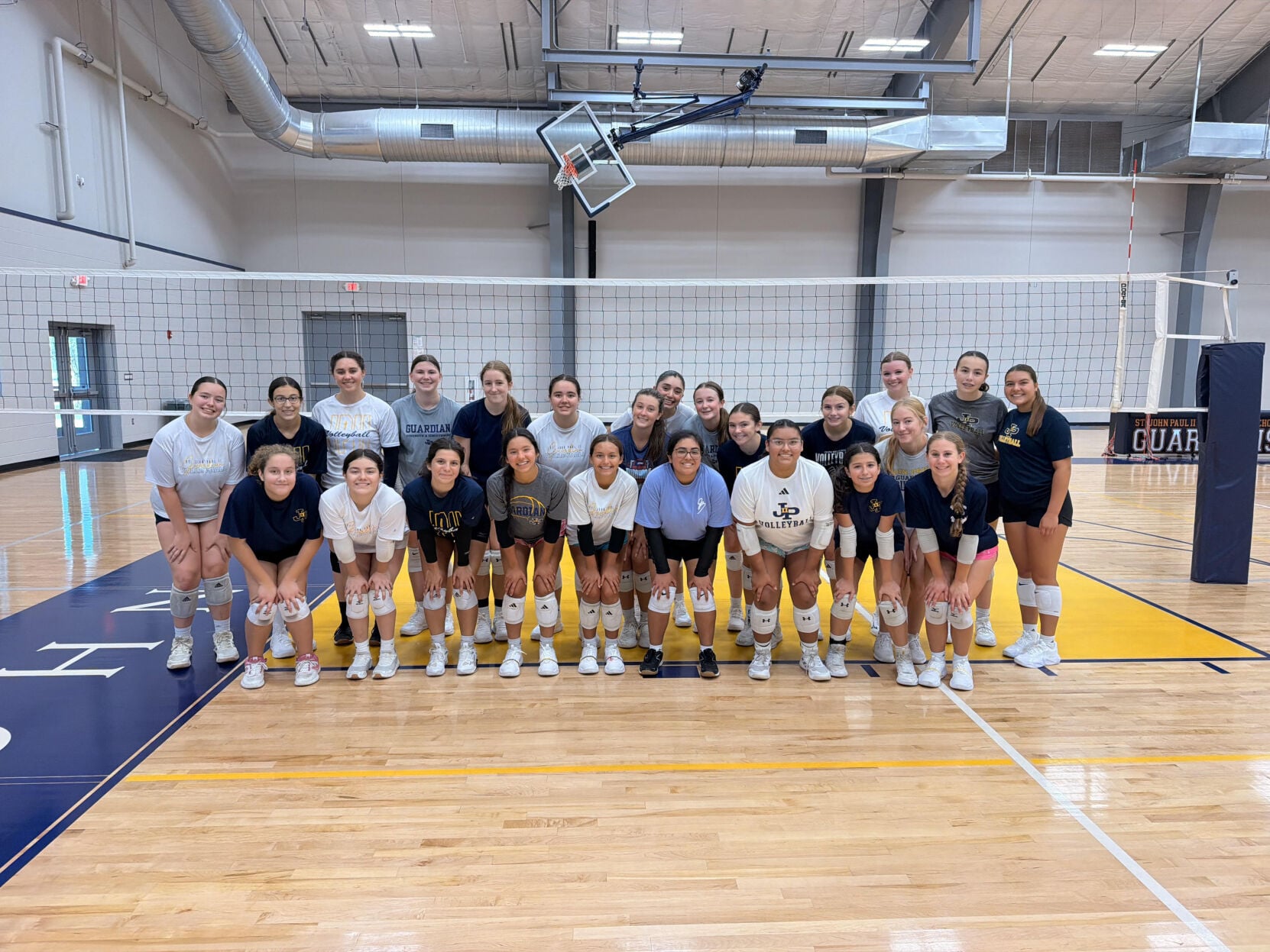 St John Paul II Lady Guardians volleyball team training hard in gym
