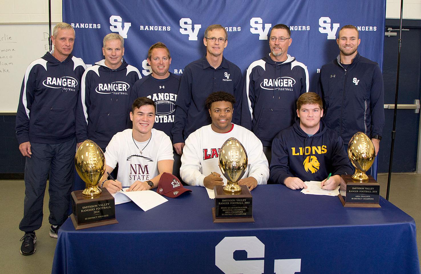 Trio of Smithson Valley standouts ink football scholarships Sports