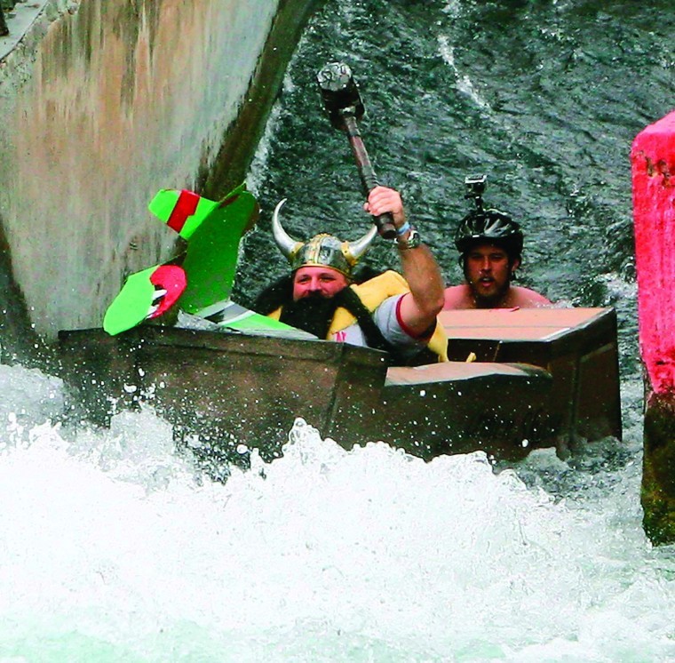 Wacky contraptions compete in 'Thru the Tube Chute' race on Comal River