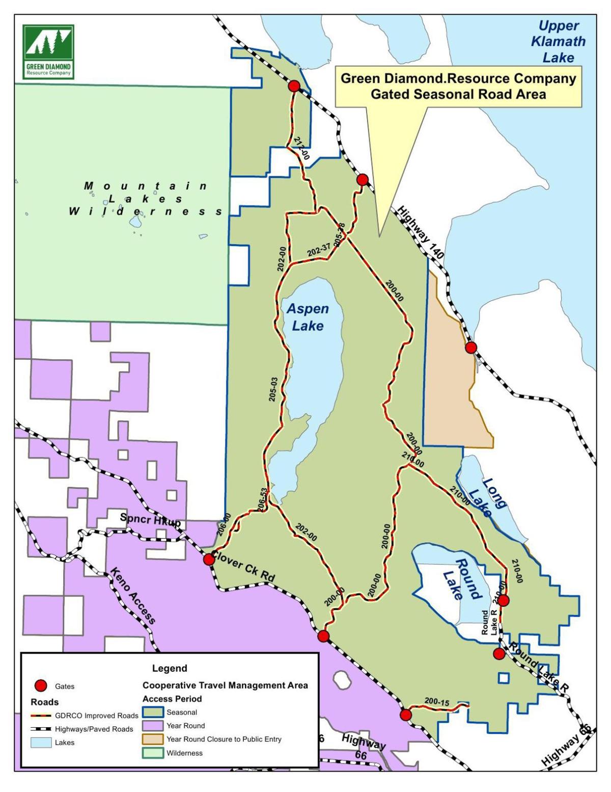 Land closure locator map