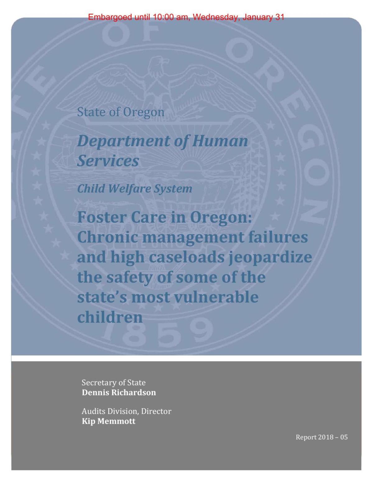 State of Oregon DHS report