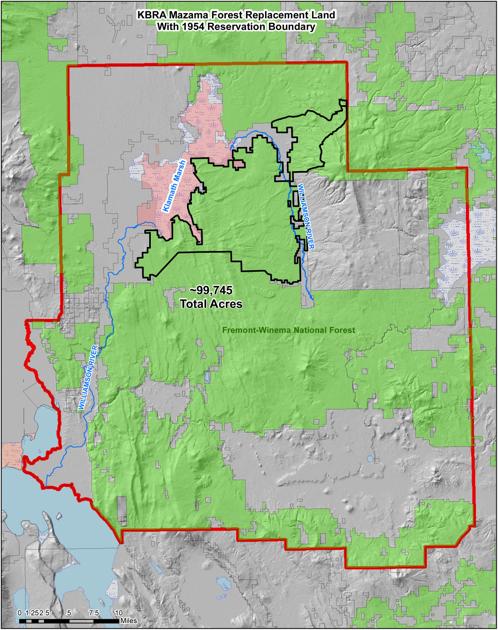 Map released of proposed land for Klamath Tribes News Flash