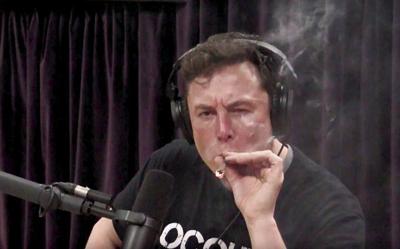 Elon Musk smokes a blunt live on YouTube, stock drops | Business