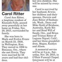 Carol Ritter | | heraldandnews.com